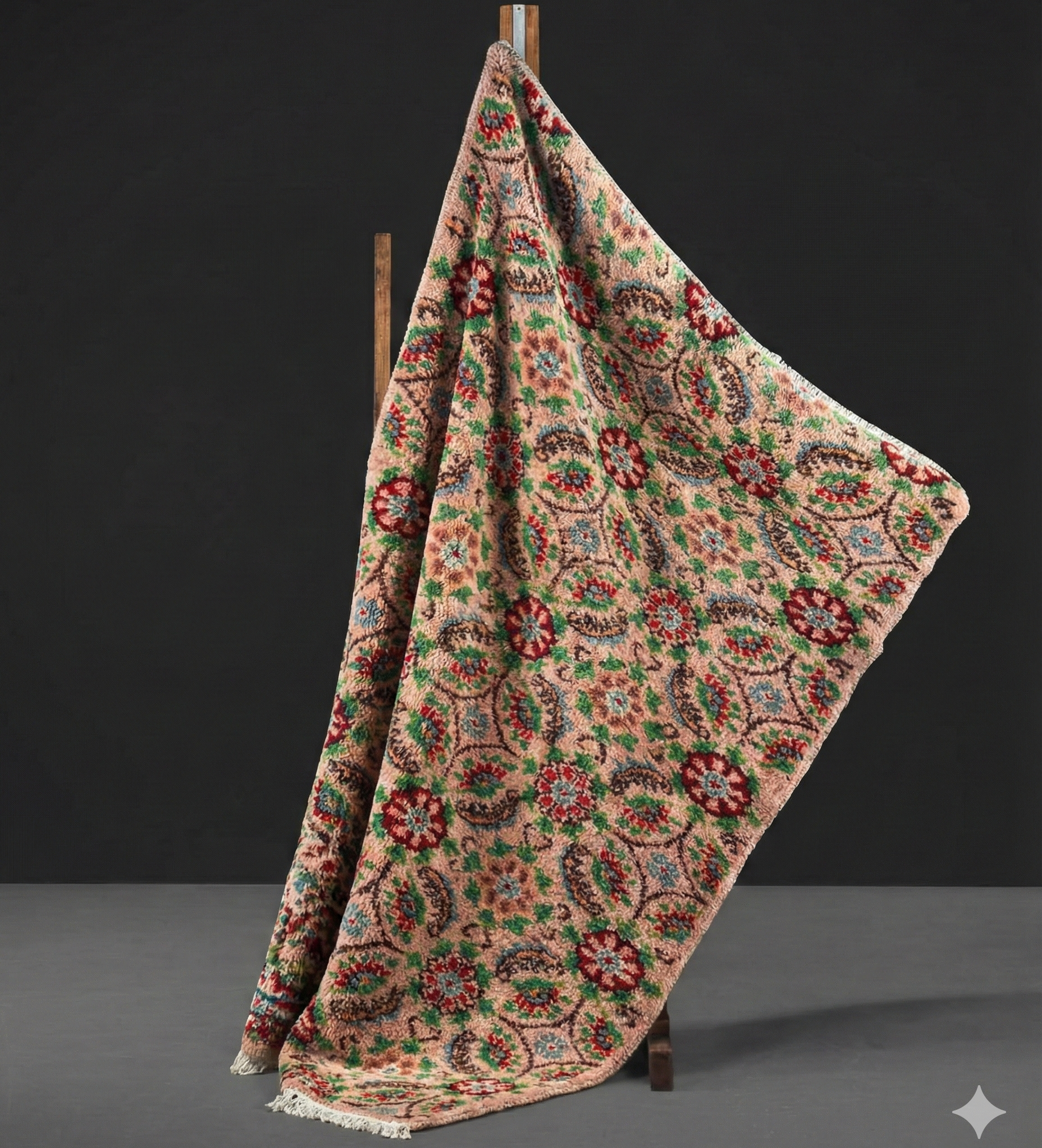 Handwoven Vintage Turkish Wool Rug 39x80 - Anatolian Floral Carpet - Traditional Oriental Area Rug for Home & Living Room Decor